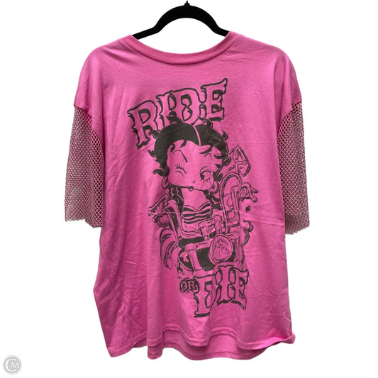 Top Short Sleeve By Clothes Mentor In Pink, Size: Xl