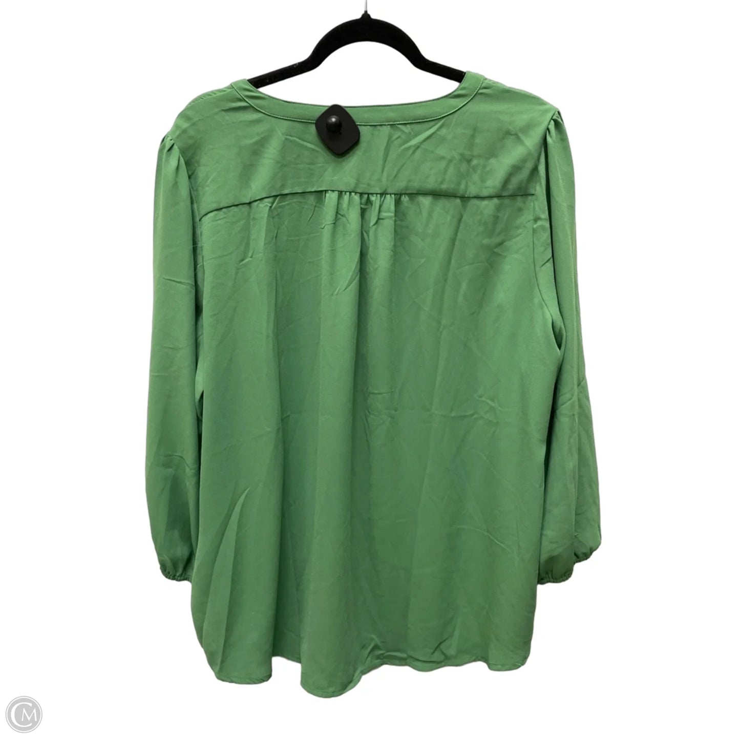Blouse 3/4 Sleeve By Monday Fun In Green, Size: 1x
