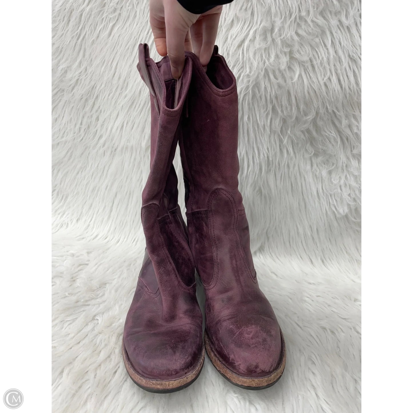 Boots Knee Heels By Gidigio In Purple, Size: 6.5