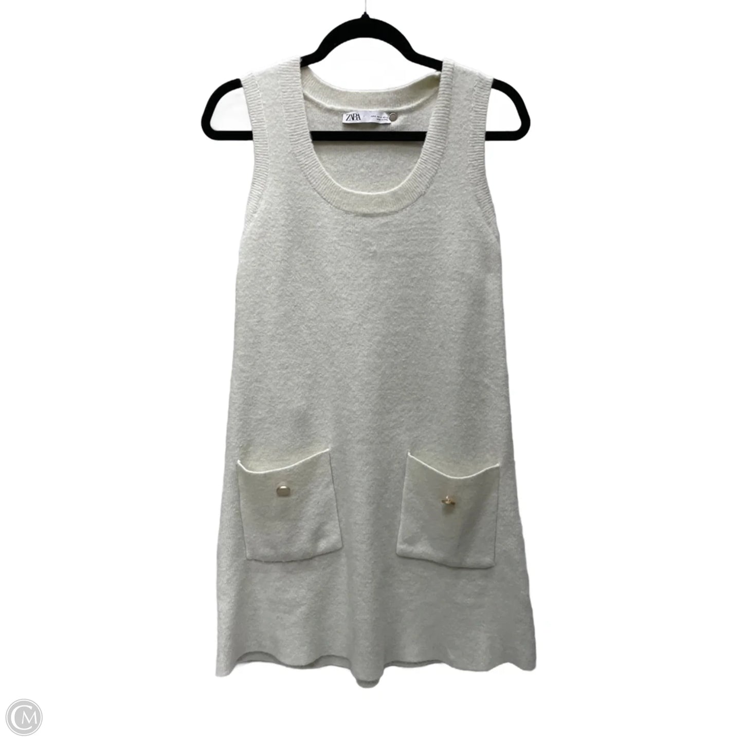 Dress Sweater By Zara In Cream, Size: S