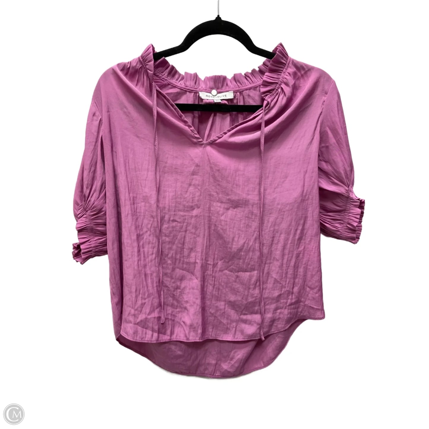 Blouse Short Sleeve By Rose And Olive In Purple, Size: M