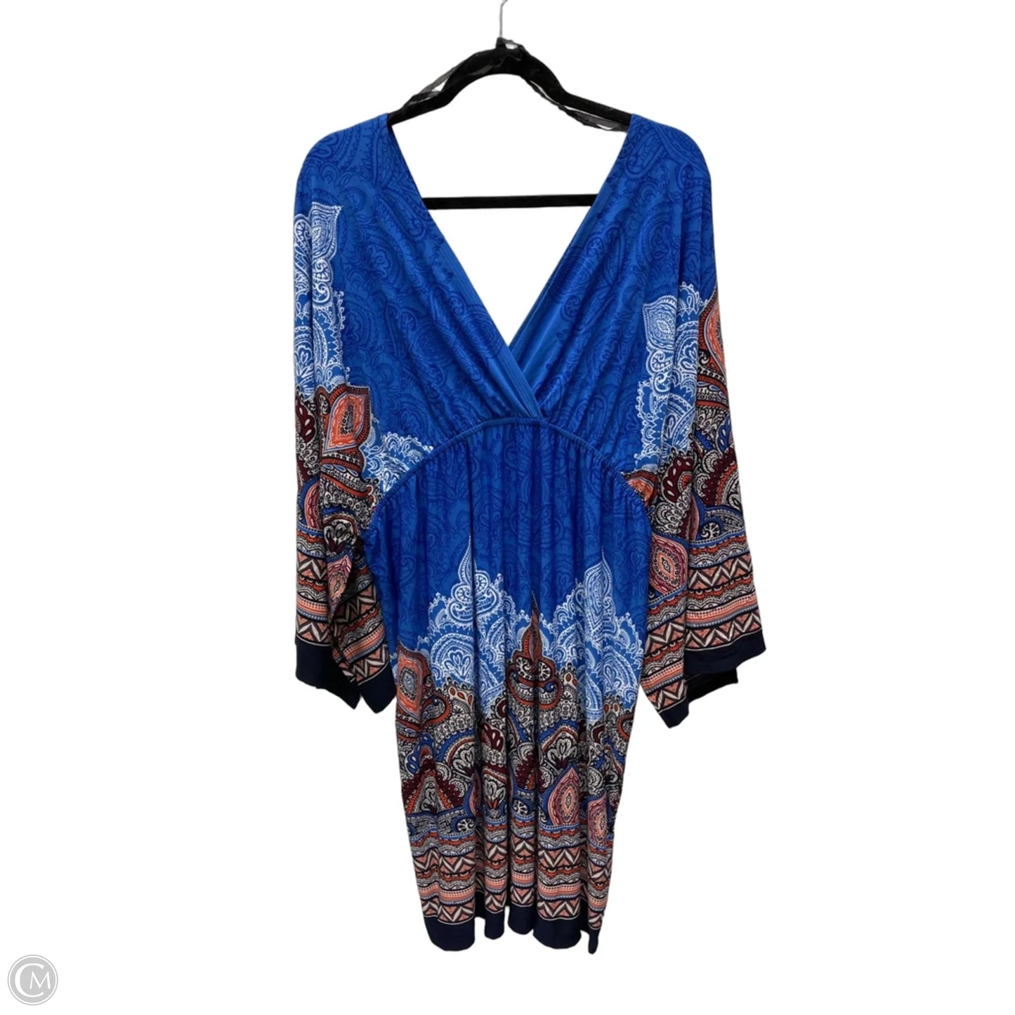 Dress Casual Short By Snap In Floral Print, Size: 3x