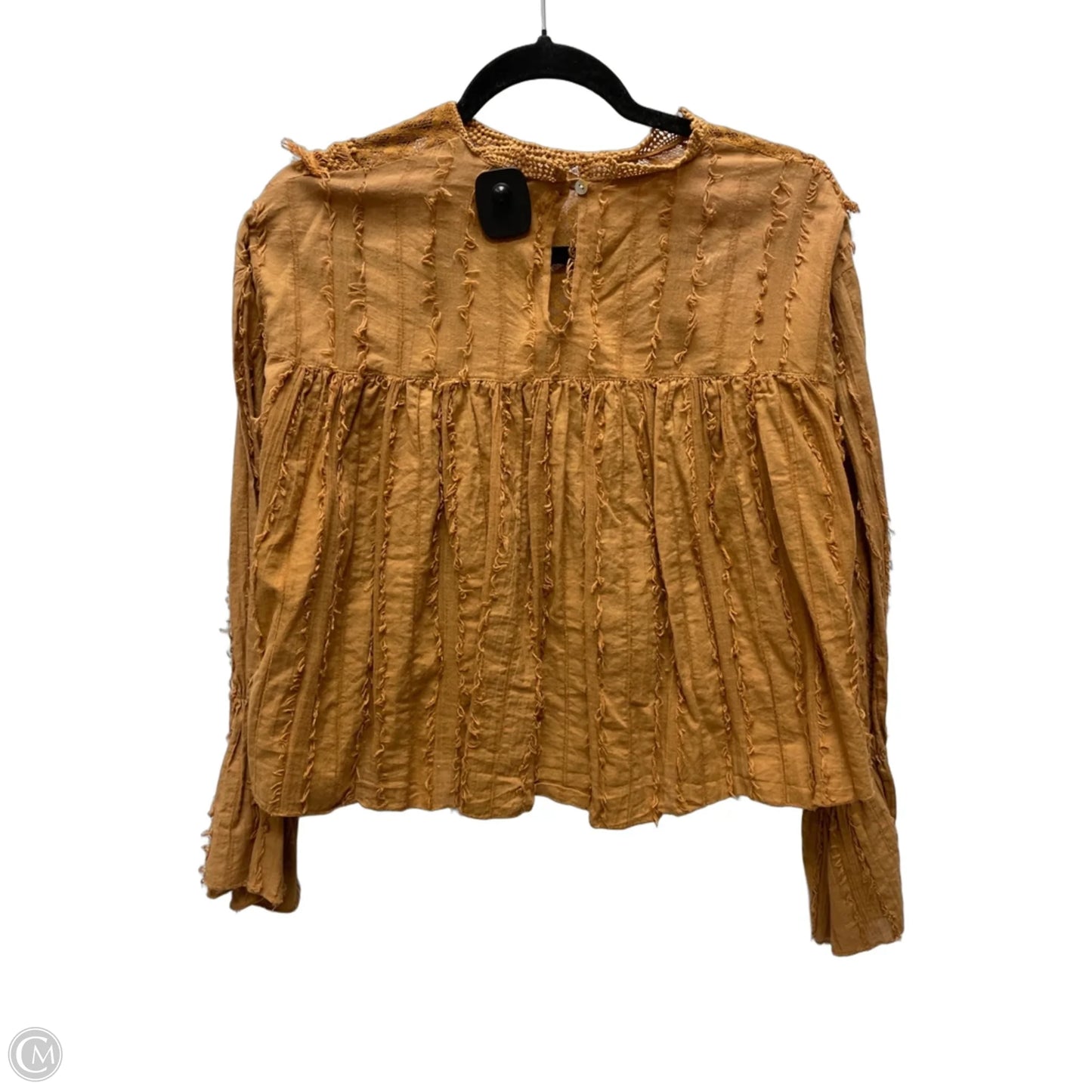 Top Long Sleeve By Cme In Brown, Size: Xs