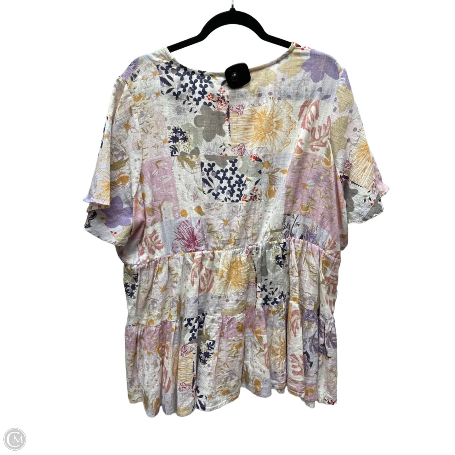Top Short Sleeve By Arula In Floral Print, Size: 1x