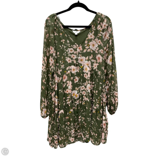 Dress Casual Short By Time And Tru In Floral Print, Size: Xl