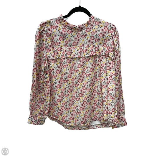 Top Long Sleeve By Loft In Floral Print, Size: L