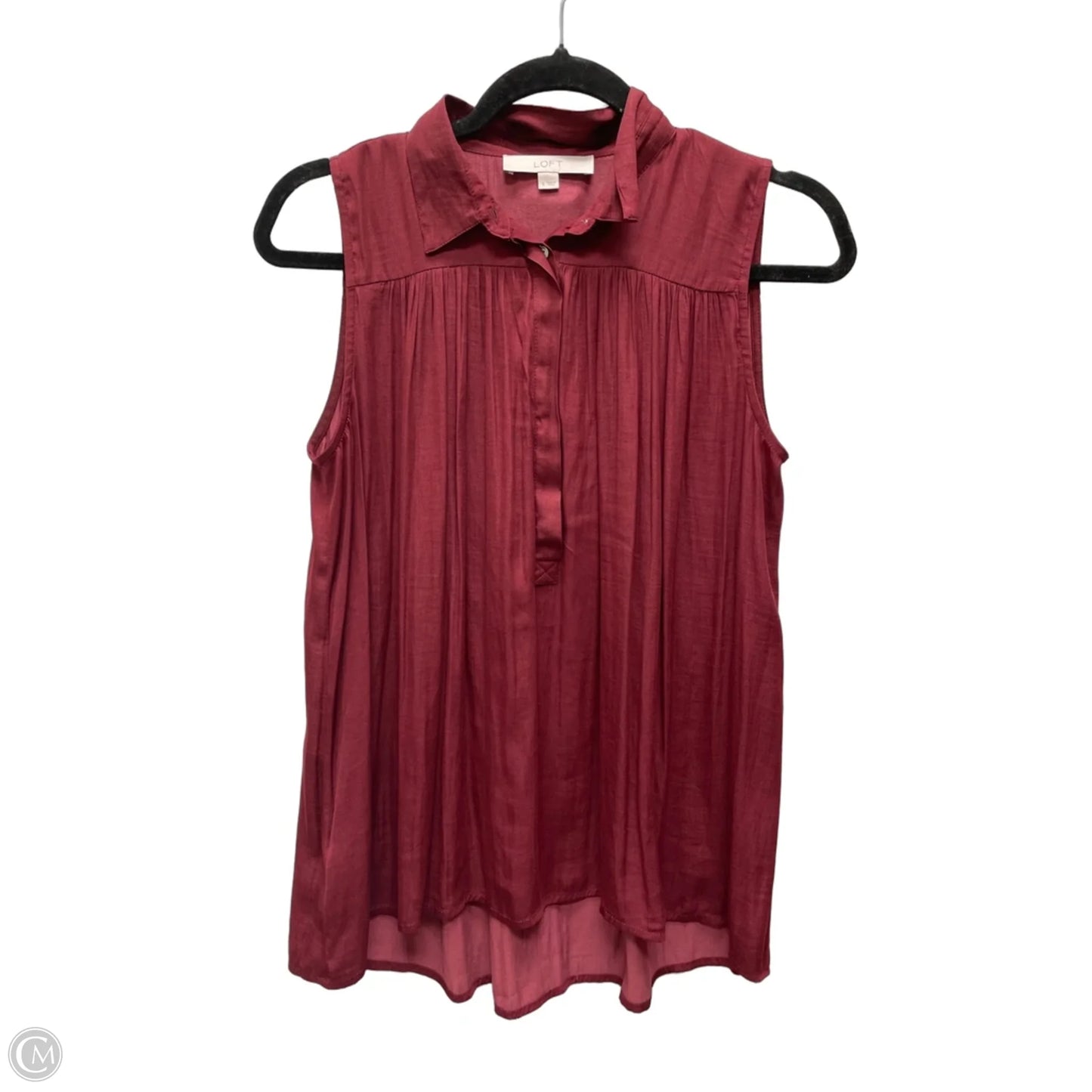 Blouse Sleeveless By Loft In Red, Size: S