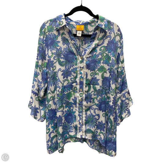 Blouse 3/4 Sleeve By Ruby Rd In Floral Print, Size: L