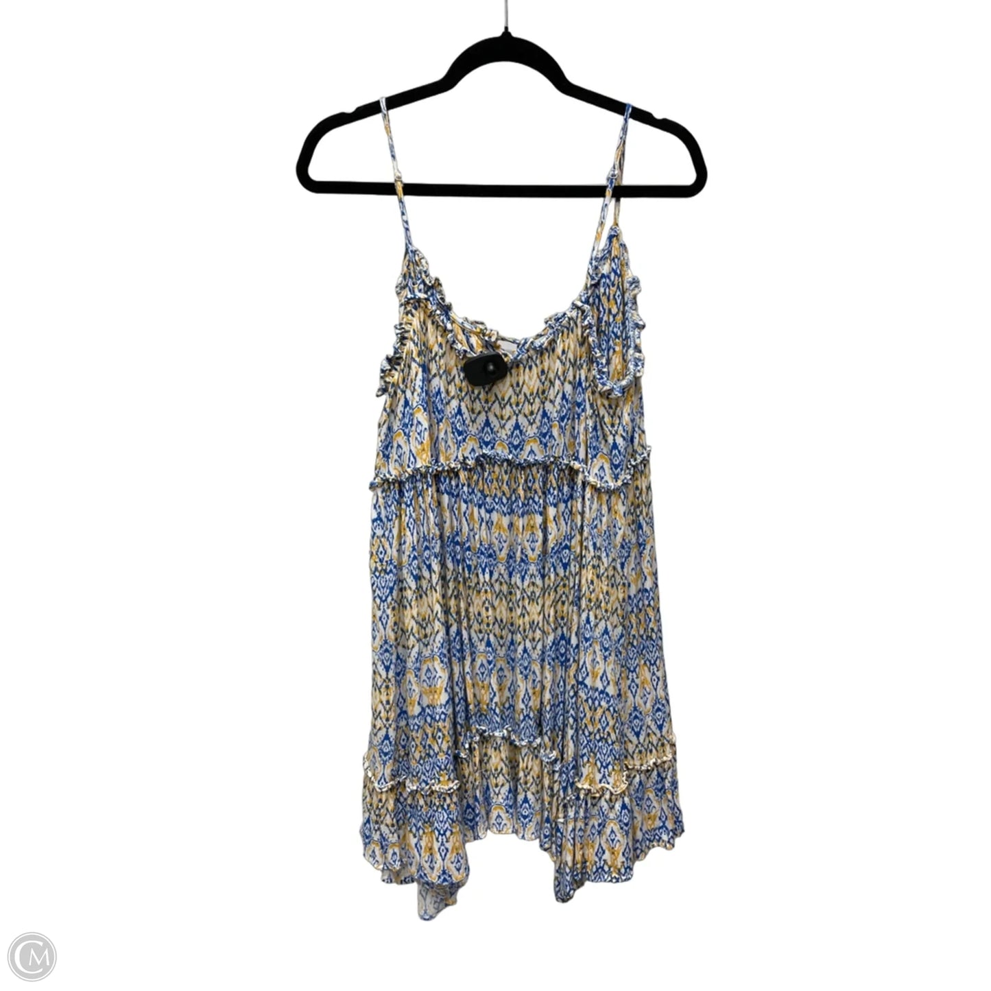 Dress Short By Scoop In Blue & Yellow, Size: 16