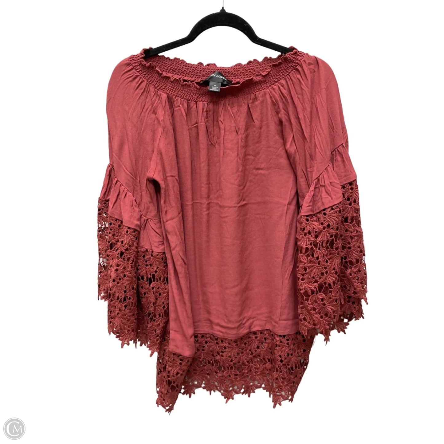 Top 3/4 Sleeve By Colleen Lopez In Red, Size: M