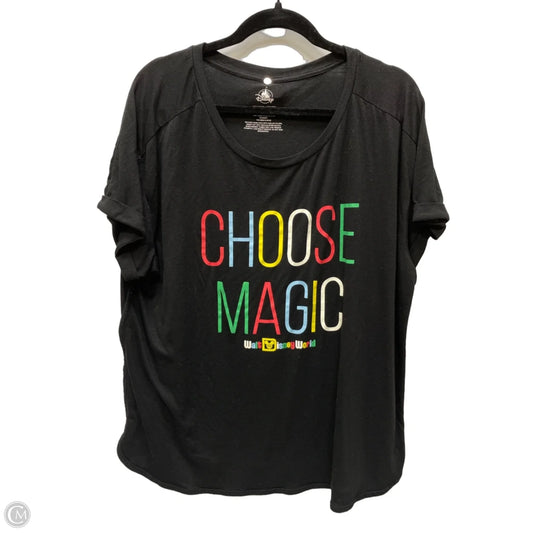 Top Short Sleeve Basic By Disney In Black, Size: 1x