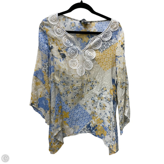 Top 3/4 Sleeve By Zac And Rachel In Floral Print, Size: L
