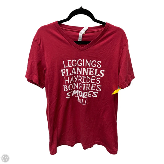 Top Short Sleeve Basic By Bella + Canvas In Red, Size: L