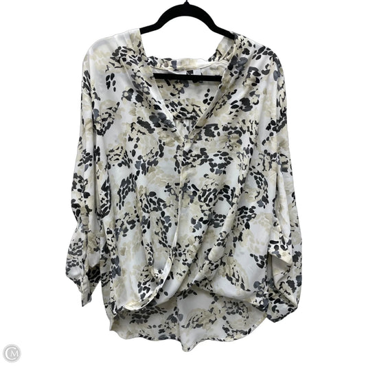 Blouse 3/4 Sleeve By New York And Co In Black & Cream, Size: Xl
