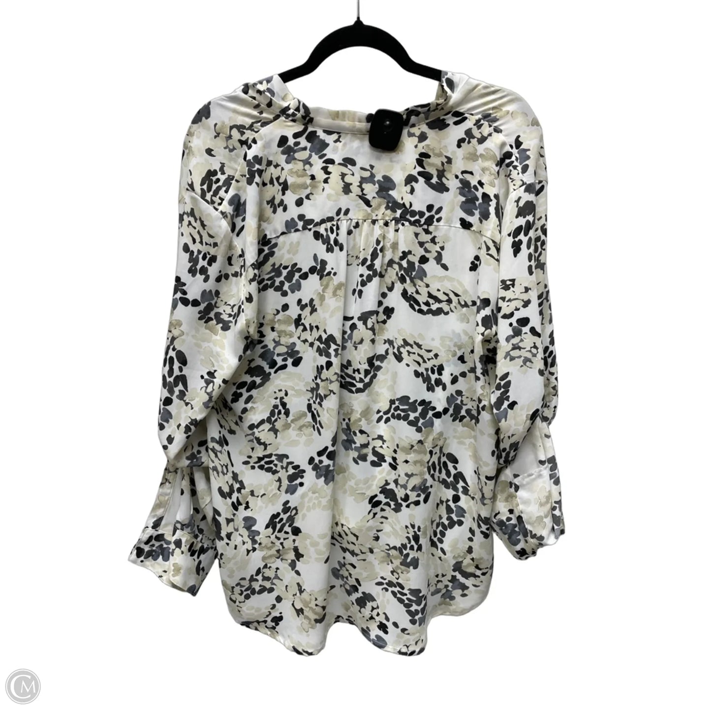 Blouse 3/4 Sleeve By New York And Co In Black & Cream, Size: Xl