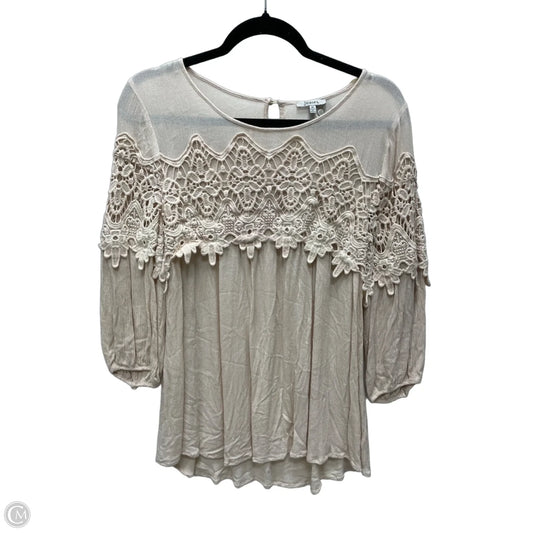 Top 3/4 Sleeve By Jodifl In Tan, Size: M