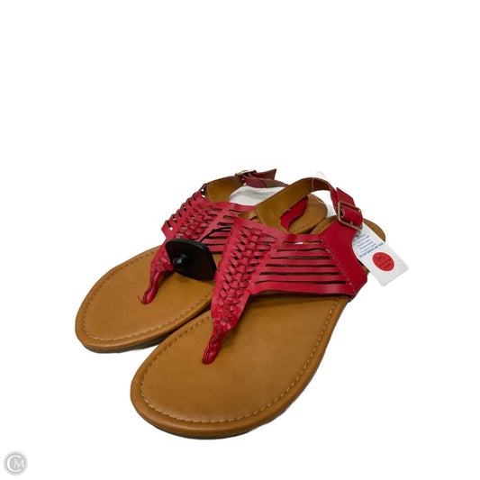 Sandals Flats By Rouge In Red, Size: 9
