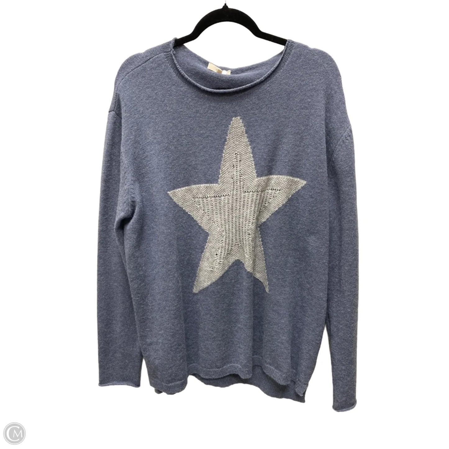 Sweater By Easel In Blue & Grey, Size: L