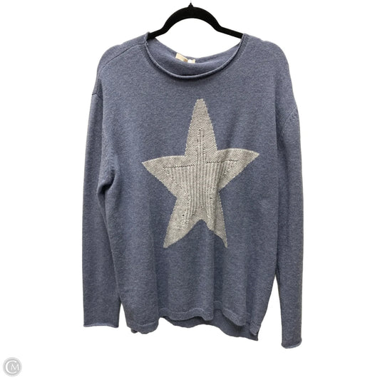Sweater By Easel In Blue & Grey, Size: L