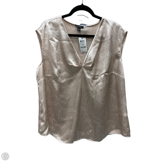 Blouse Sleeveless By Alfani In Pink & White, Size: 1x