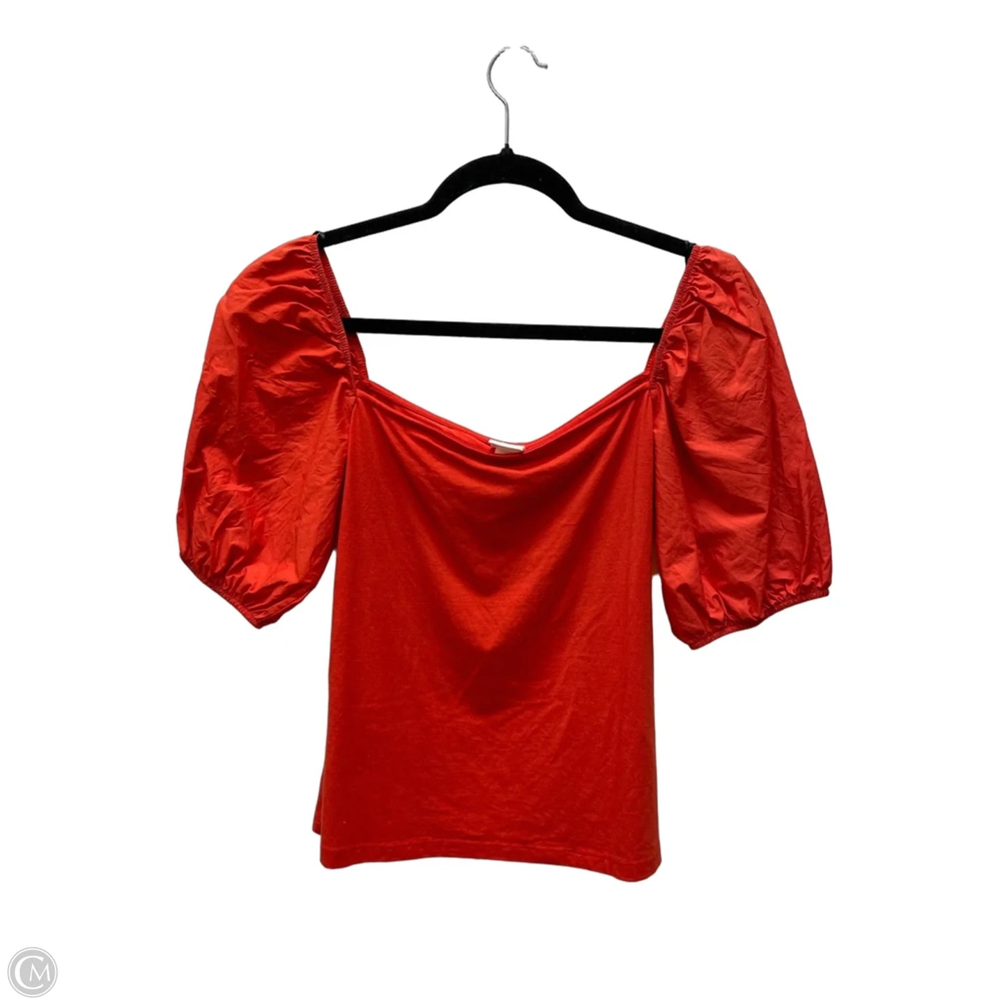 Top Short Sleeve By H&m In Orange, Size: M