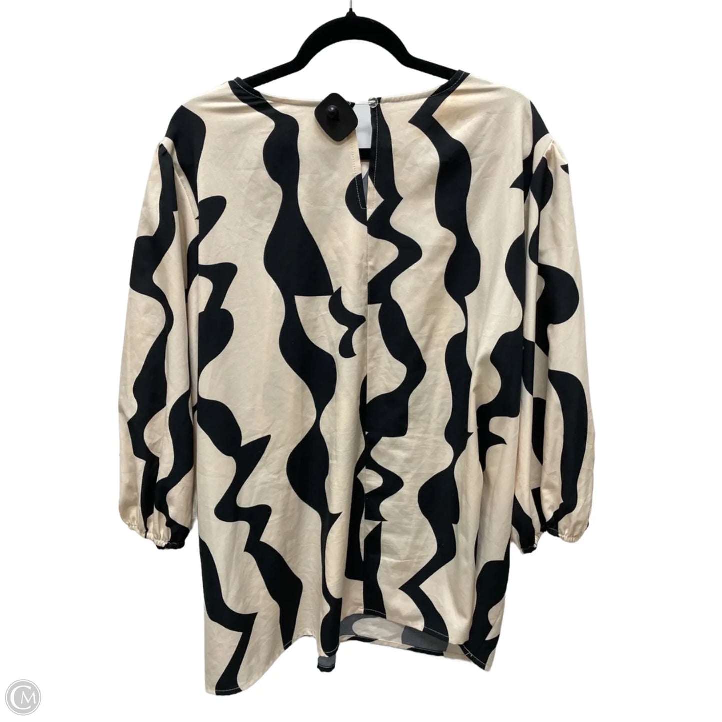 Top 3/4 Sleeve By Shein In Black & Tan, Size: 4x