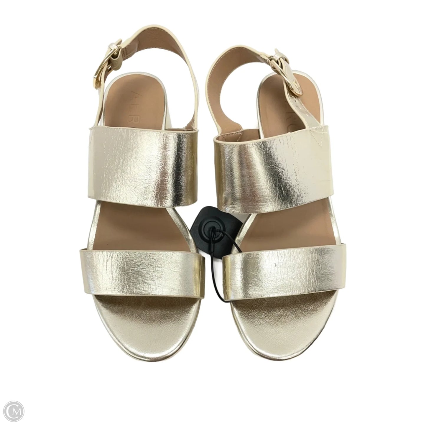 Sandals Heels Block By Aerosoles In Gold, Size: 7