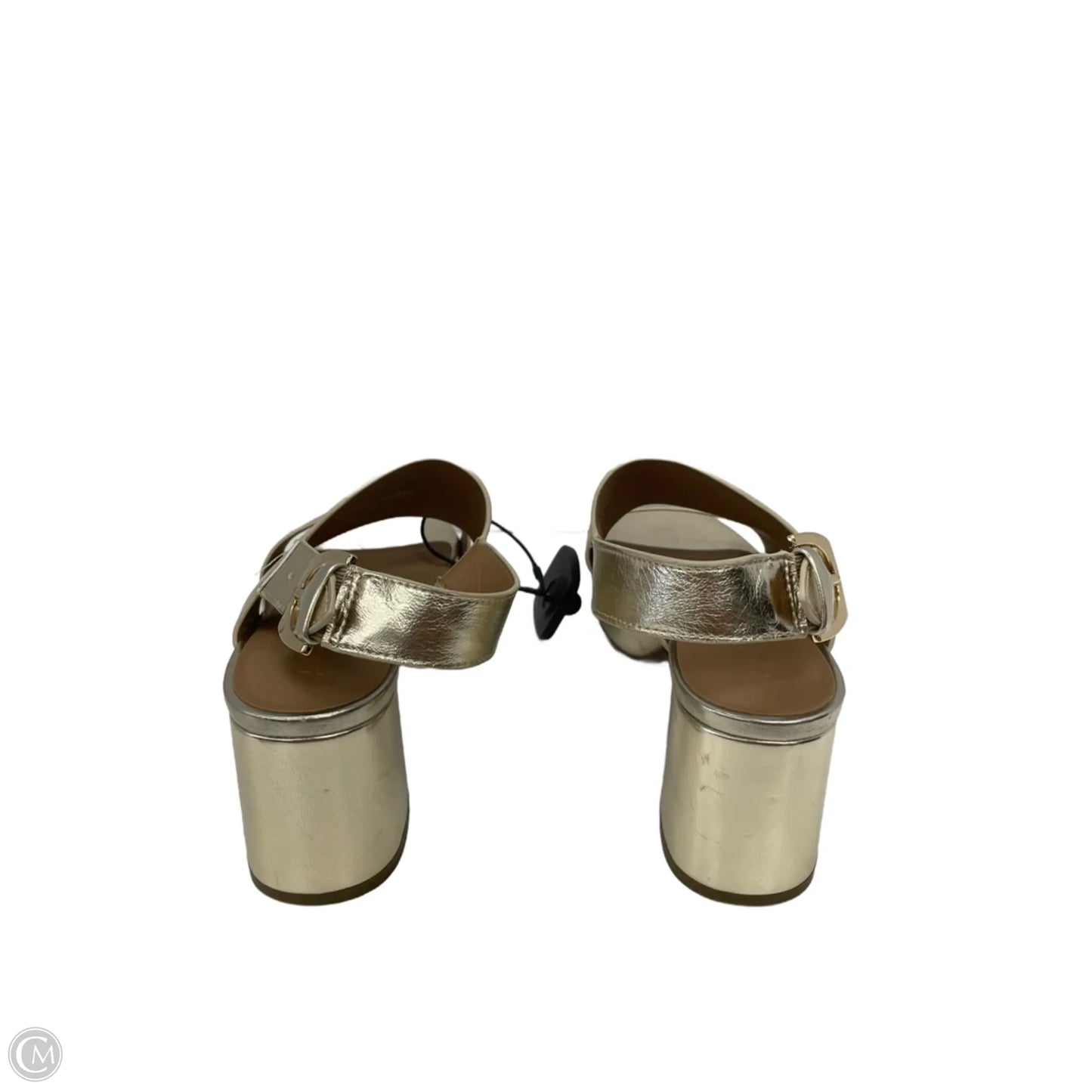 Sandals Heels Block By Aerosoles In Gold, Size: 7