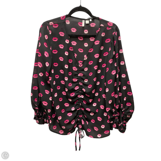 Blouse Long Sleeve By Cato In Multi-colored, Size: L