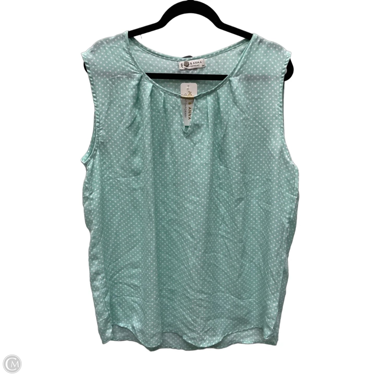 Blouse Sleeveless By Jon And Anna In Polkadot Pattern, Size: 2x