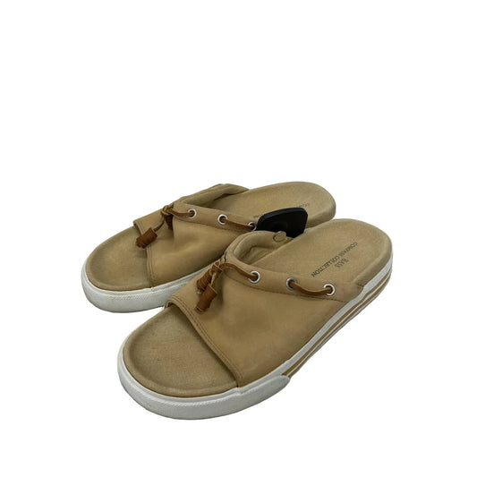 Sandals Flats By Bass In Brown & Tan, Size: 6.5