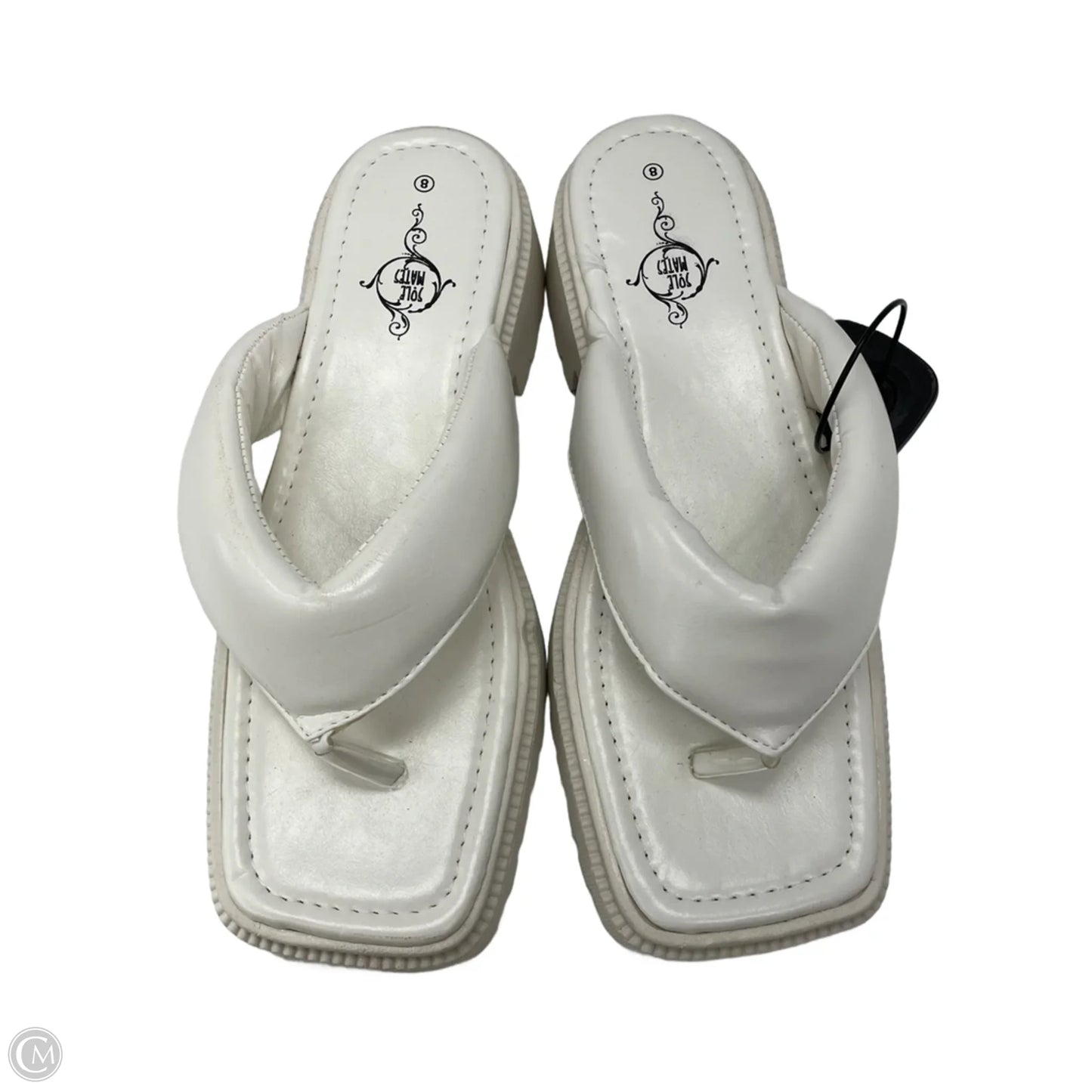 Sandals Heels Block By Cmb In White, Size: 8
