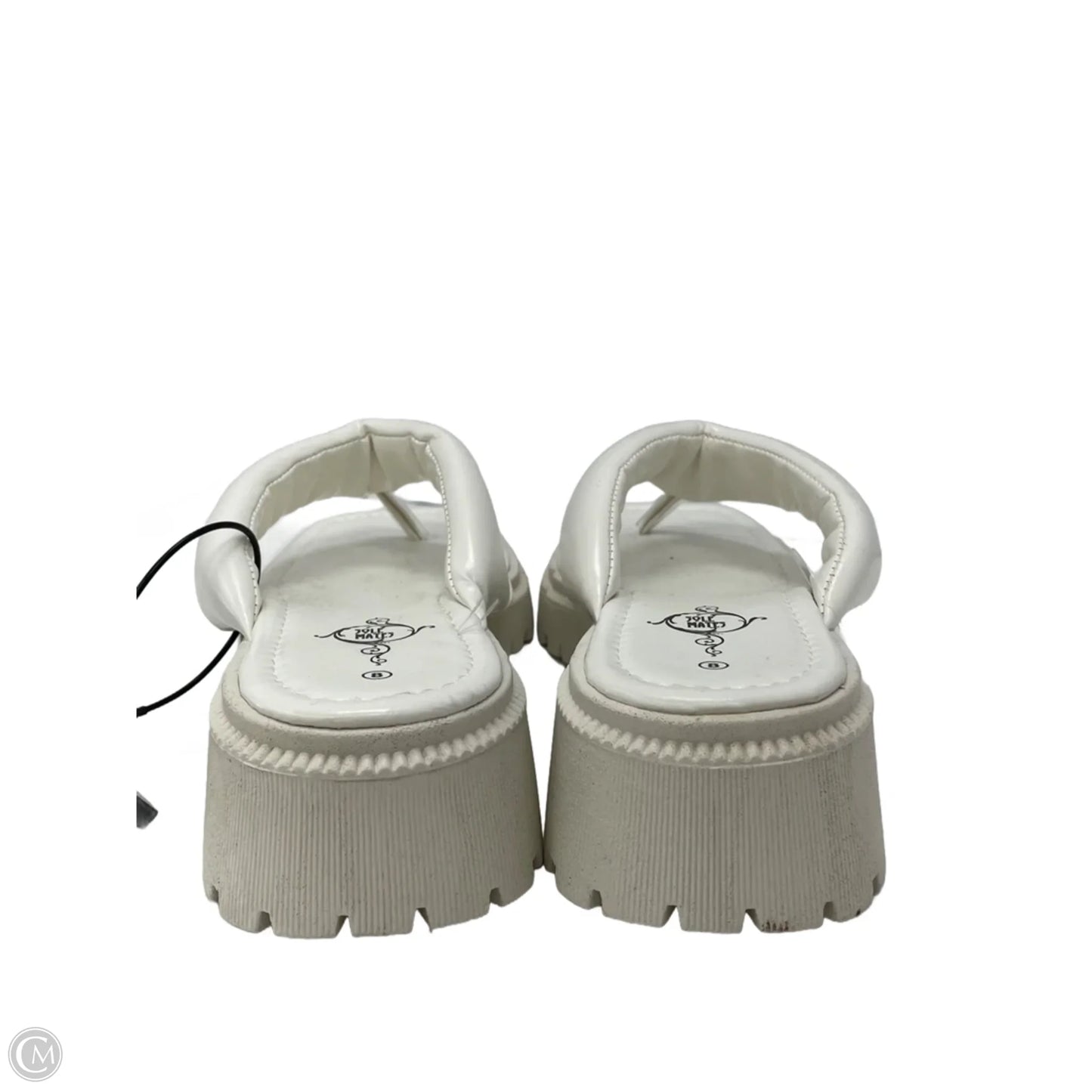 Sandals Heels Block By Cmb In White, Size: 8