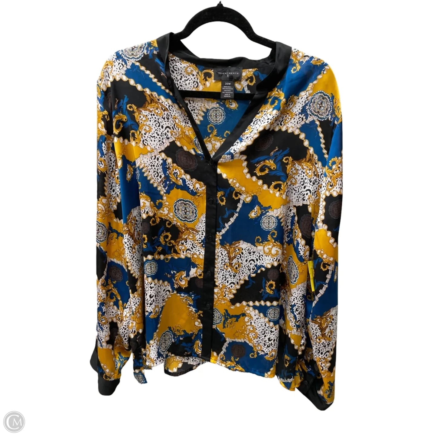 Top Long Sleeve By Investments In Floral Print, Size: 2x