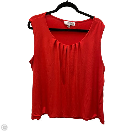 Blouse Sleeveless By Jones Studio In Orange, Size: 2x