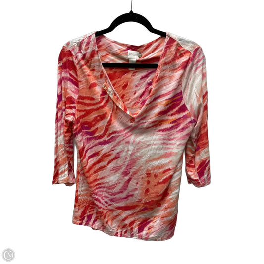 Top 3/4 Sleeve By Chicos In Tie Dye Print, Size: M