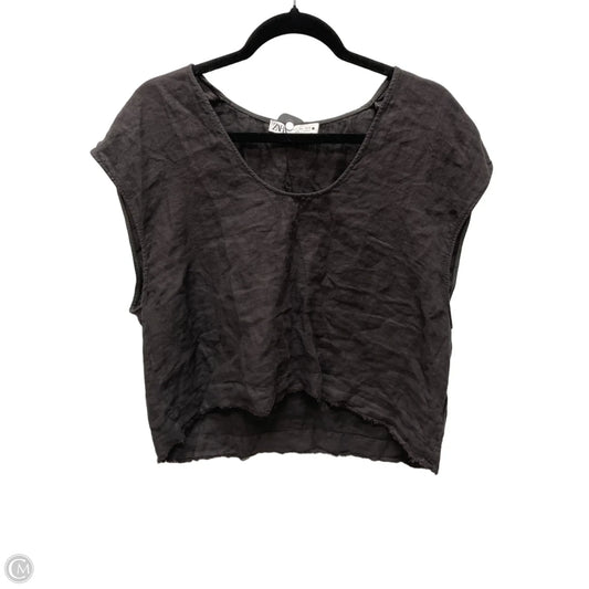 Top Sleeveless By Zara In Grey, Size: L