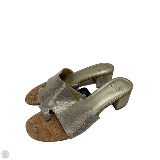 Sandals Heels Block By Donald Pliner In Gold, Size: 8