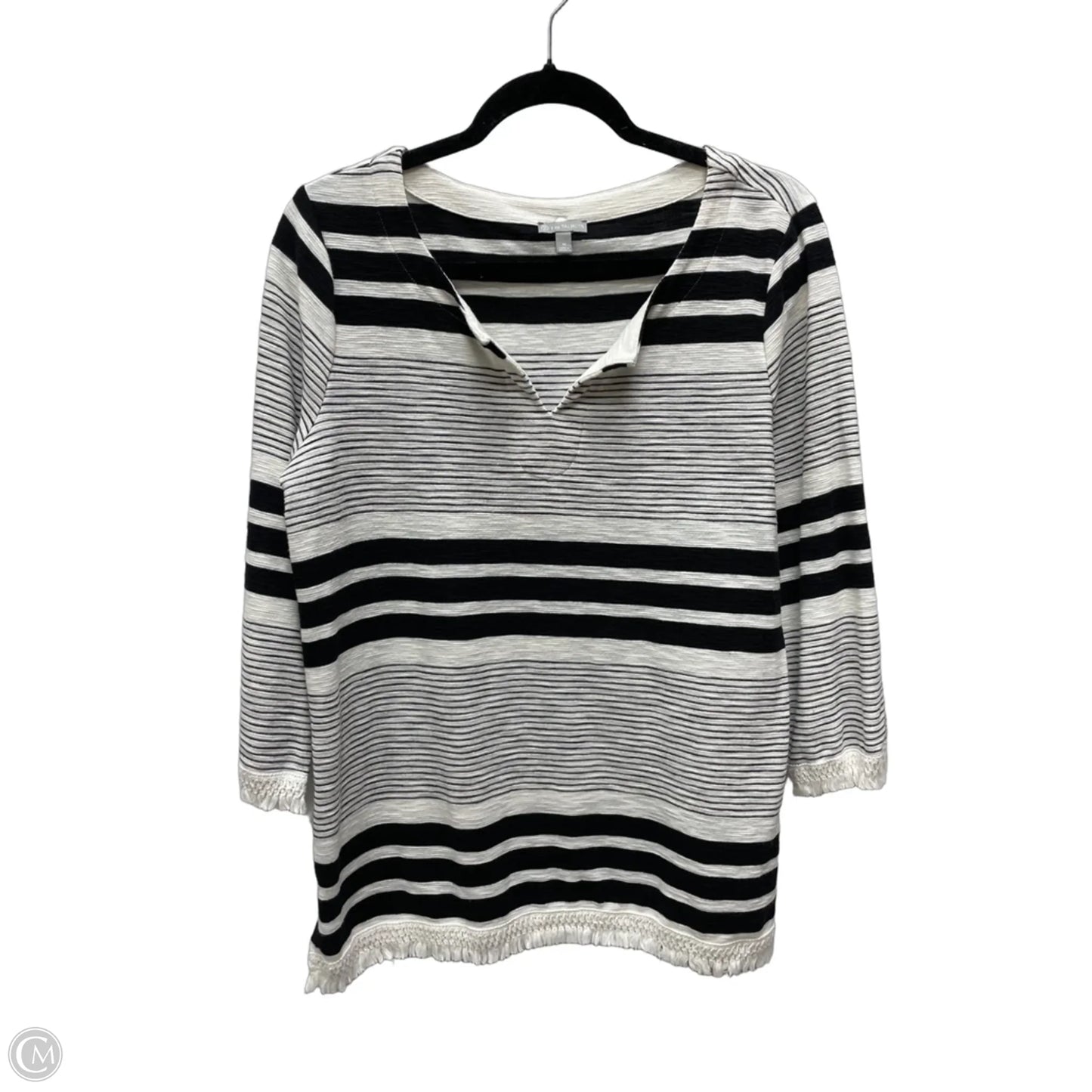 Top Long Sleeve By Talbots In Striped Pattern, Size: M