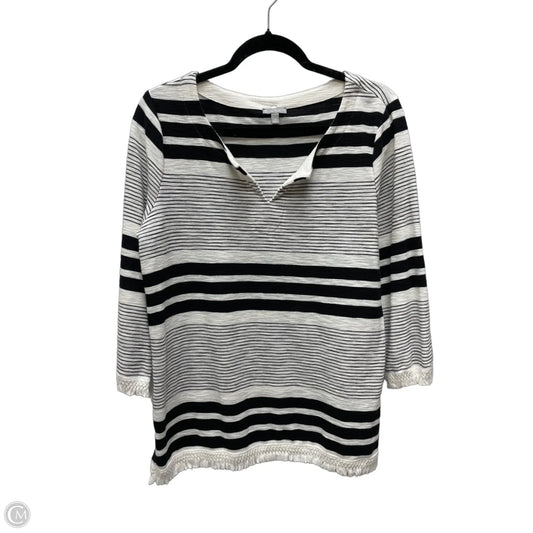 Top Long Sleeve By Talbots In Striped Pattern, Size: M