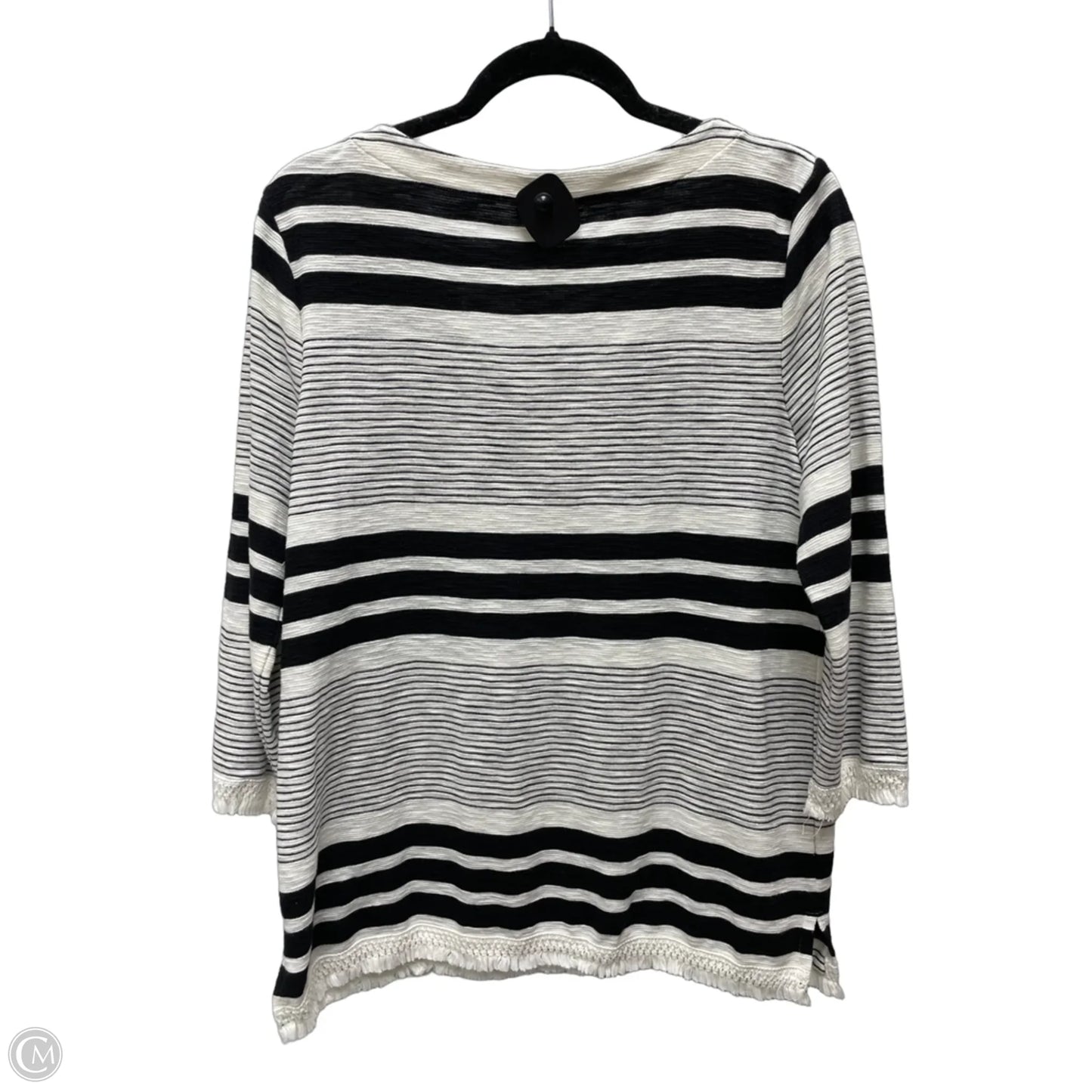Top Long Sleeve By Talbots In Striped Pattern, Size: M