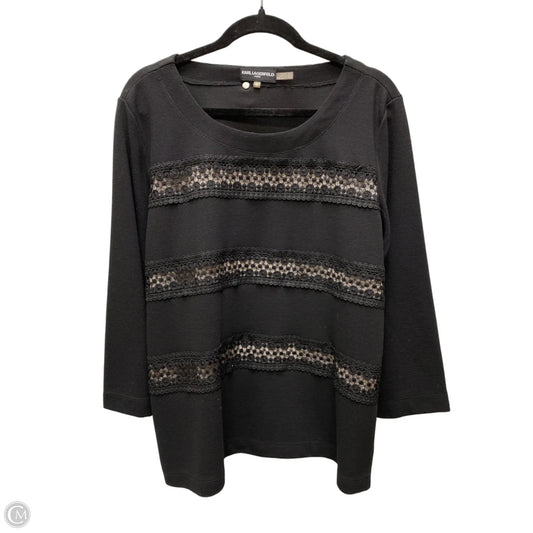 Top Long Sleeve Designer By Karl Lagerfeld In Floral Print, Size: L