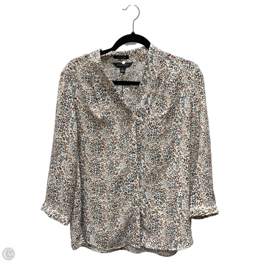 Blouse Long Sleeve By Investments In Animal Print, Size: S