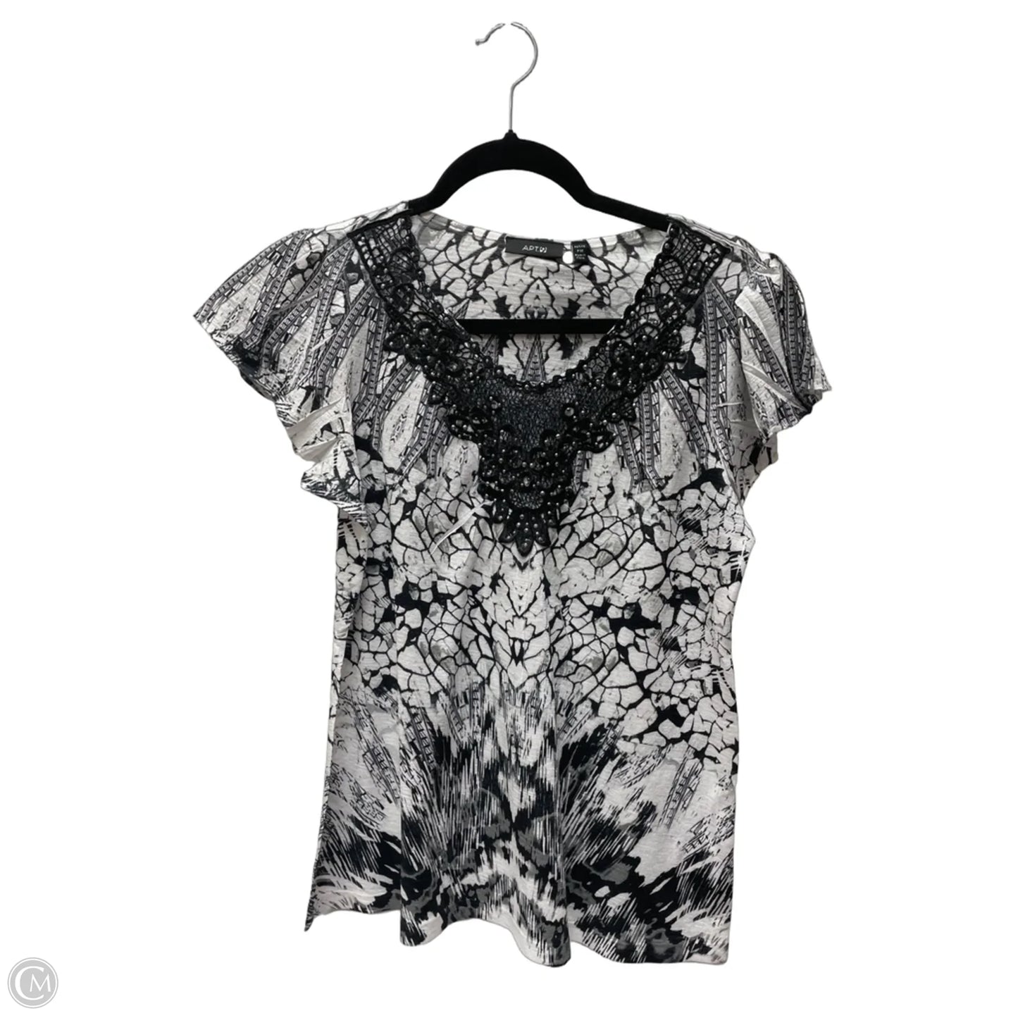 Top Short Sleeve By Apt 9 In Geometric Pattern, Size: M