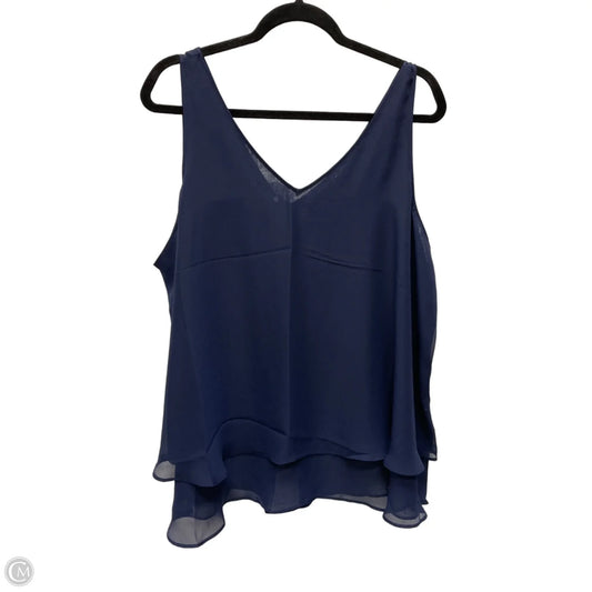 Blouse Sleeveless By Lane Bryant In Navy, Size: 1x