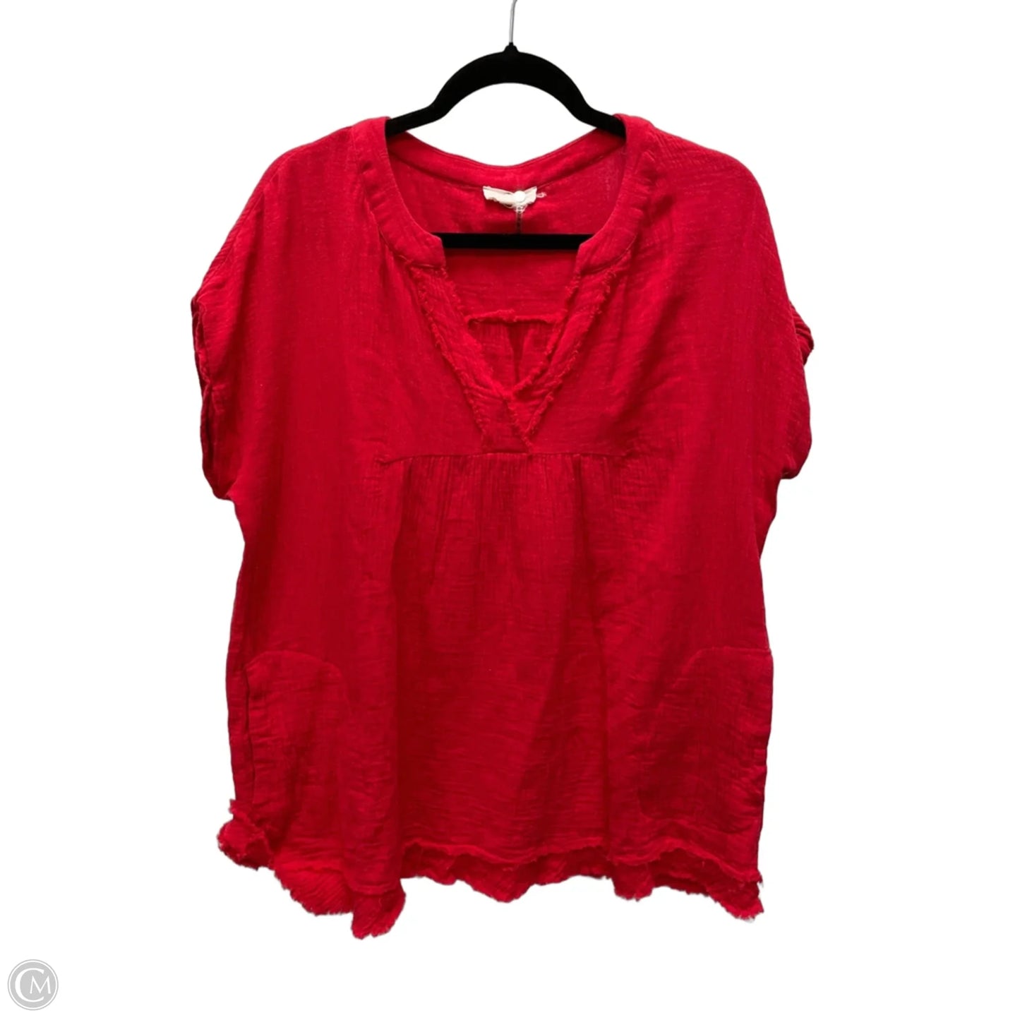 Top Short Sleeve By Entro In Red, Size: M
