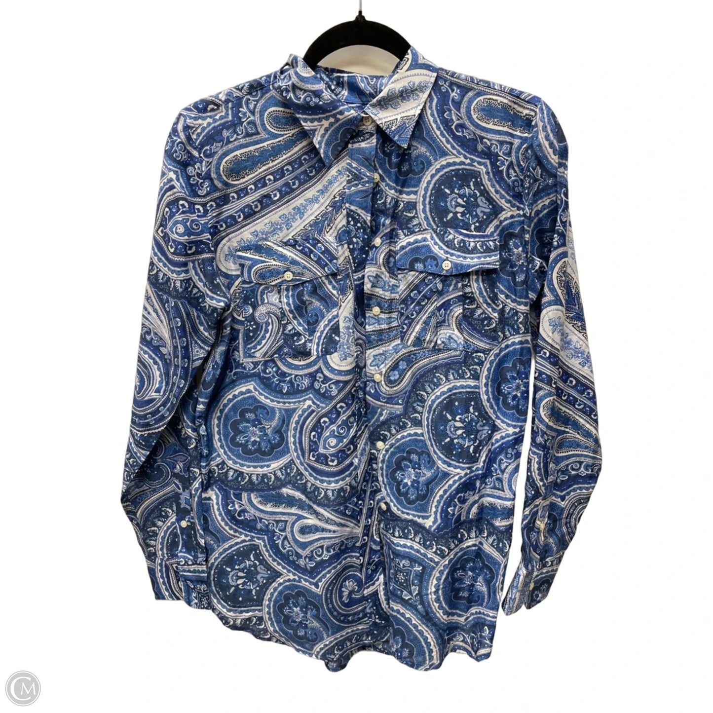 Blouse Long Sleeve By Ralph Lauren In Floral Print, Size: M
