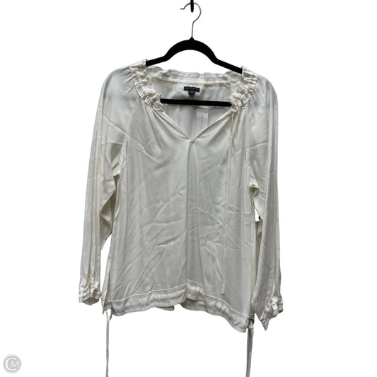 Blouse Long Sleeve By Ann Taylor In Cream, Size: Xs