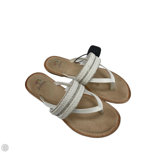 Sandals Flats By Clothes Mentor In White, Size: 8