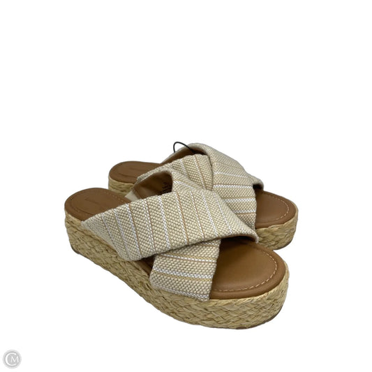Sandals Heels Wedge By Universal Thread In Tan & White, Size: 7.5